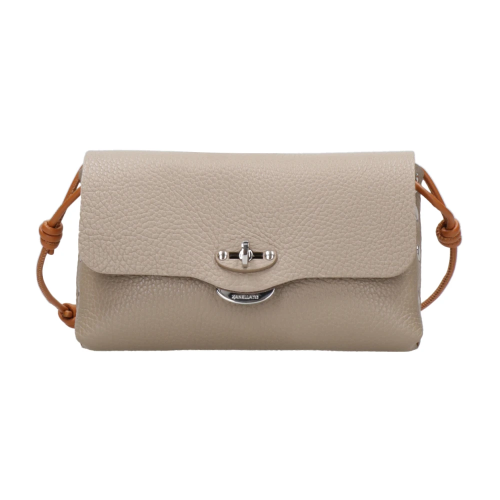 Zanellato Hammer Leren Schoudertas met Twist-Lock Gray Dames