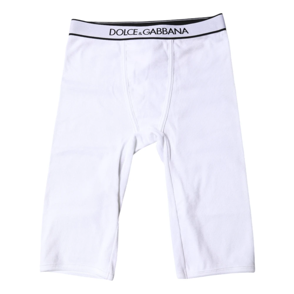 Dolce & Gabbana Men's White Logo Cotton Cropped Tights - Underpants - S - Underwear