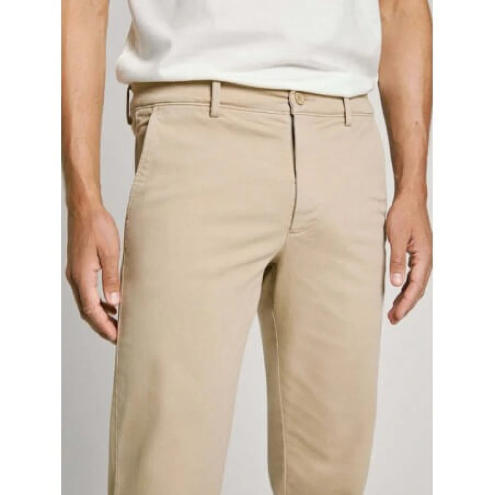 Pepe Jeans Beige Chino Gymdigo Concrete Broek Beige Heren