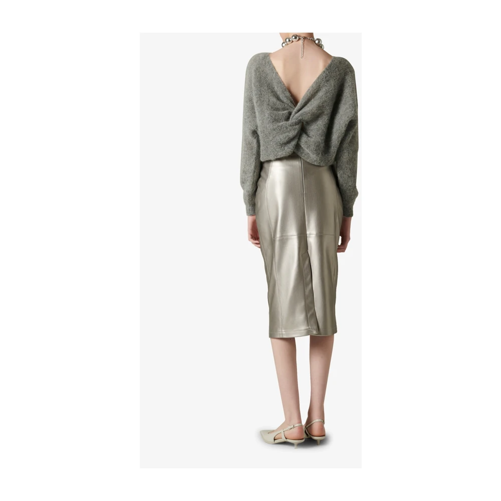 Manila Grace Grijze Kruis Trui Gray Dames