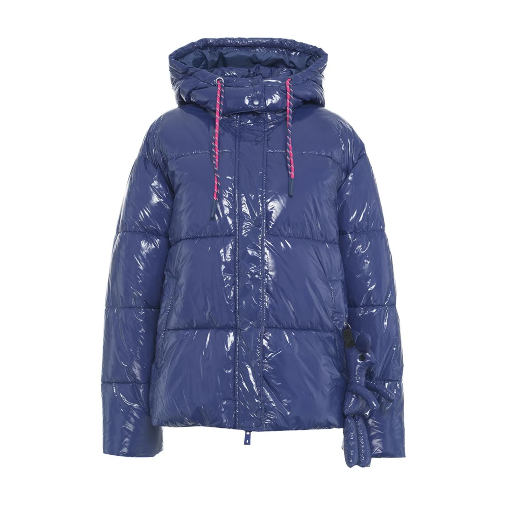 Ottod'Ame Blå Glänsande Eco Dunjacka Aw24 Blue, Dam