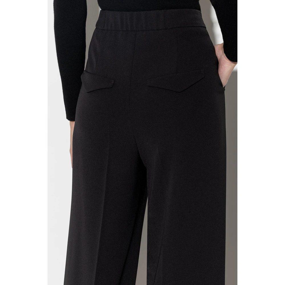 LUISA CERANO Wijde Plooi Broek Black Dames