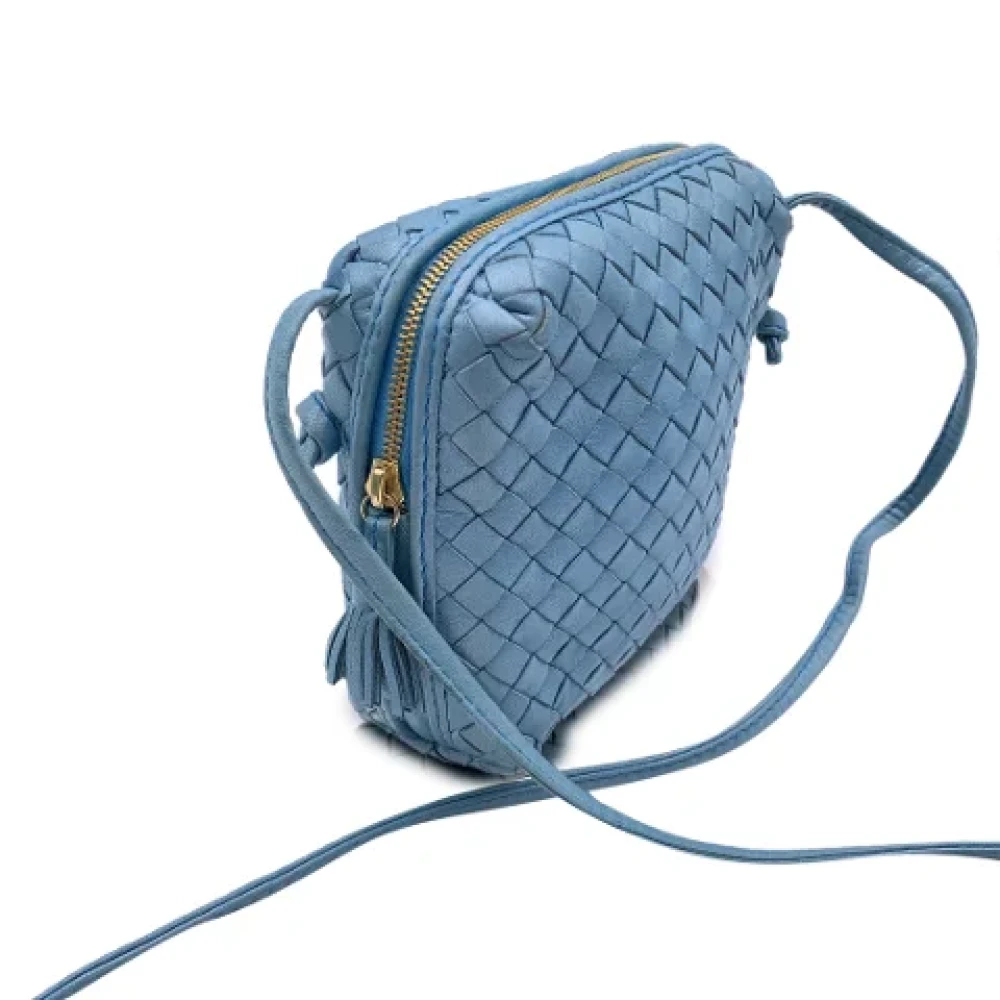 Bottega Veneta Vintage Pre-owned Leather shoulder-bags Blue Dames