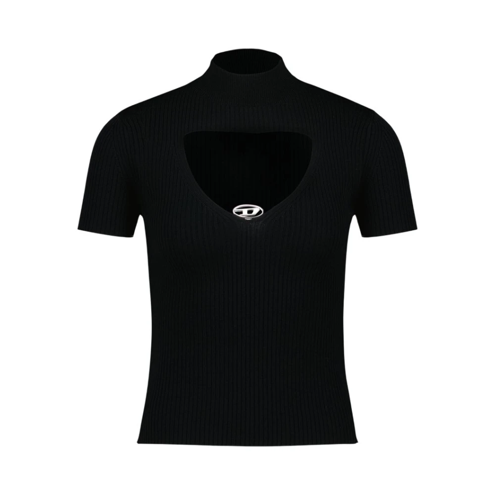 Diesel Kvinno Svart Stickade Tröjor Dam, M, M-Olive T-Shirt