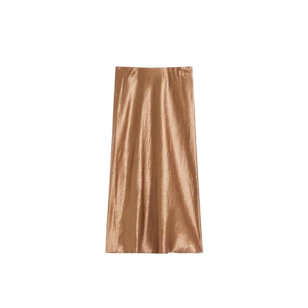 Max Mara Elegante Satijnen Rok Brown Dames