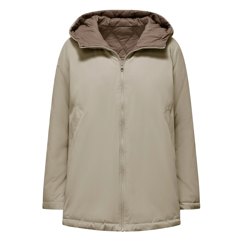 Bomboogie Donna Beige - Giacca Corta Reversibile Con Cappuccio - Jackets - M