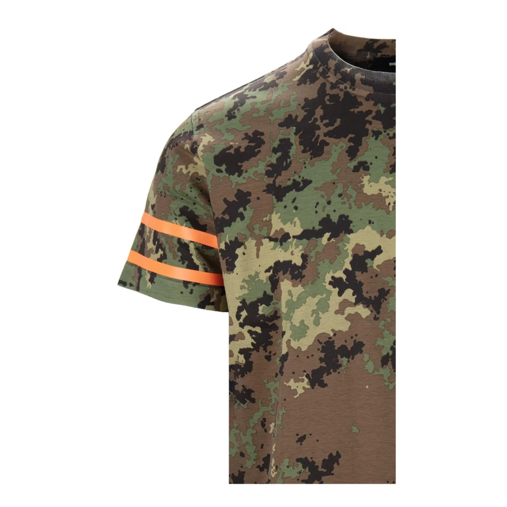 Dsquared2 Camouflage Militaire Stijl Heren T-shirt Multicolor Heren