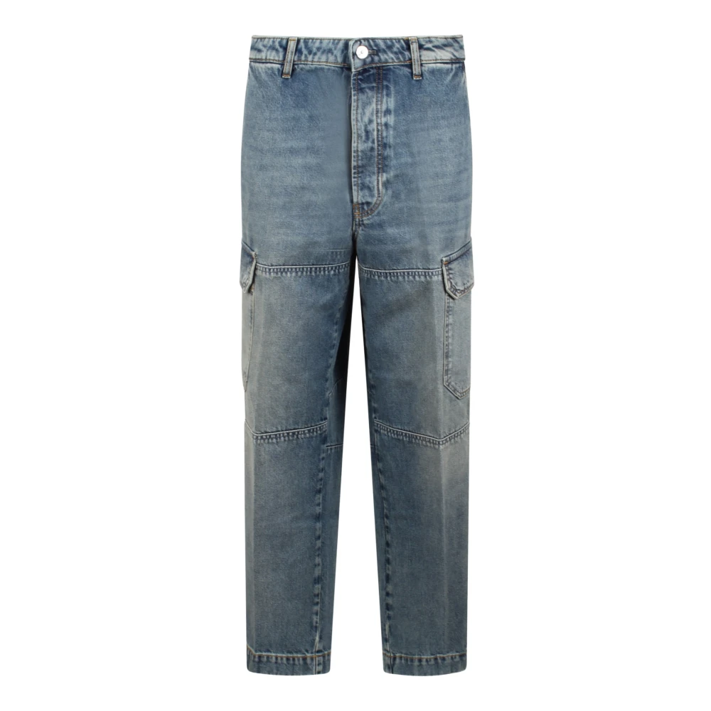 Nine In The Morning Cargo Jeans Regular Fit Katoen Denim Blue Heren
