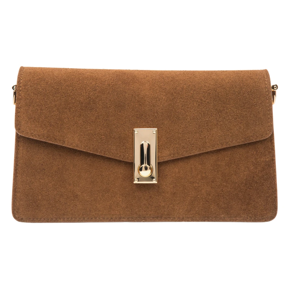 Estro Women's Brown Shoulder Bags, One Size, Mini Velour Shoulder Bag