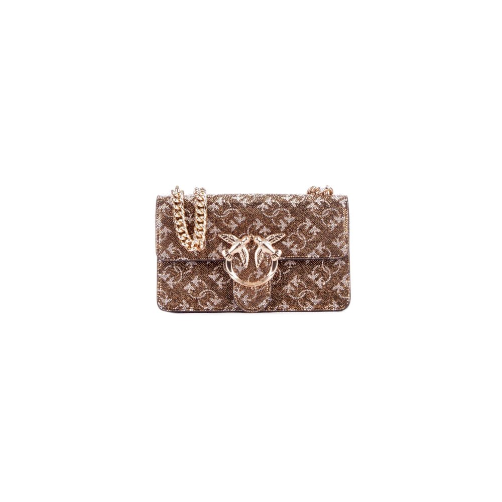 pinko Bruine Schoudertas met Voorlogo Brown Dames
