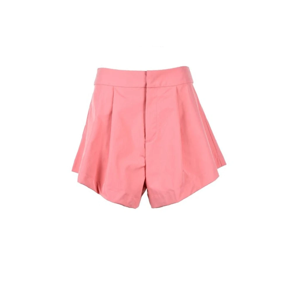 Weili Zheng Roze Nylon Rits Shorts Pink Dames