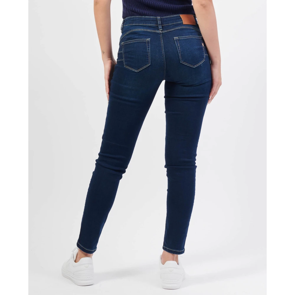 Fracomina Blauwe Slim Fit 5-Pocket Jeans Blue Dames