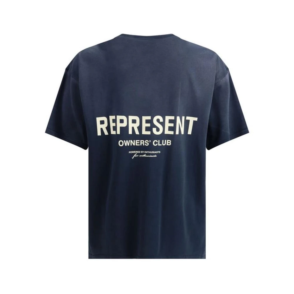 Represent Minimalistisch katoenen T-shirt met iconisch monogram Blue Heren