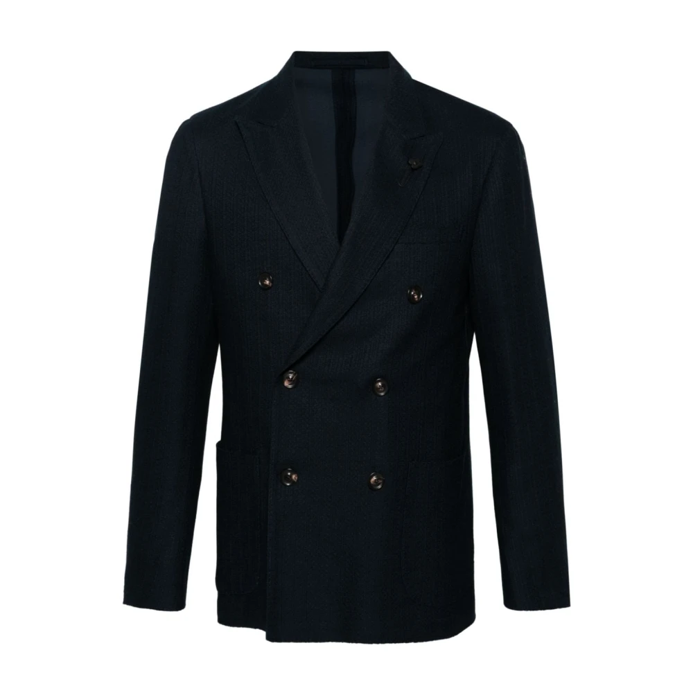 Lardini Zwarte heren buitenkleding Ss24 Black Heren