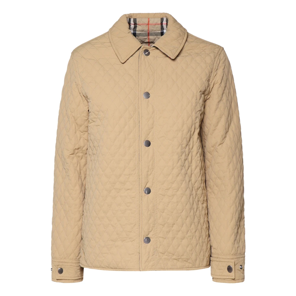Burberry Omkeerbare Beige Gewatteerde Jas Vintage Check Beige Dames