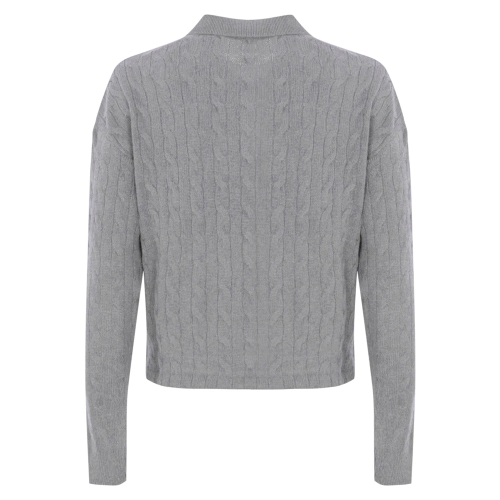 Polo Ralph Lauren Grijze Gebreide Wol Kasjmier Lange Mouw Gray Dames