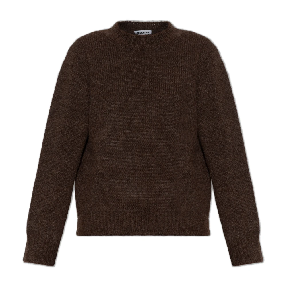 Jil Sander Donna Marrone - Maglione In Lana Con Scollo Rotondo - Knitwear - L