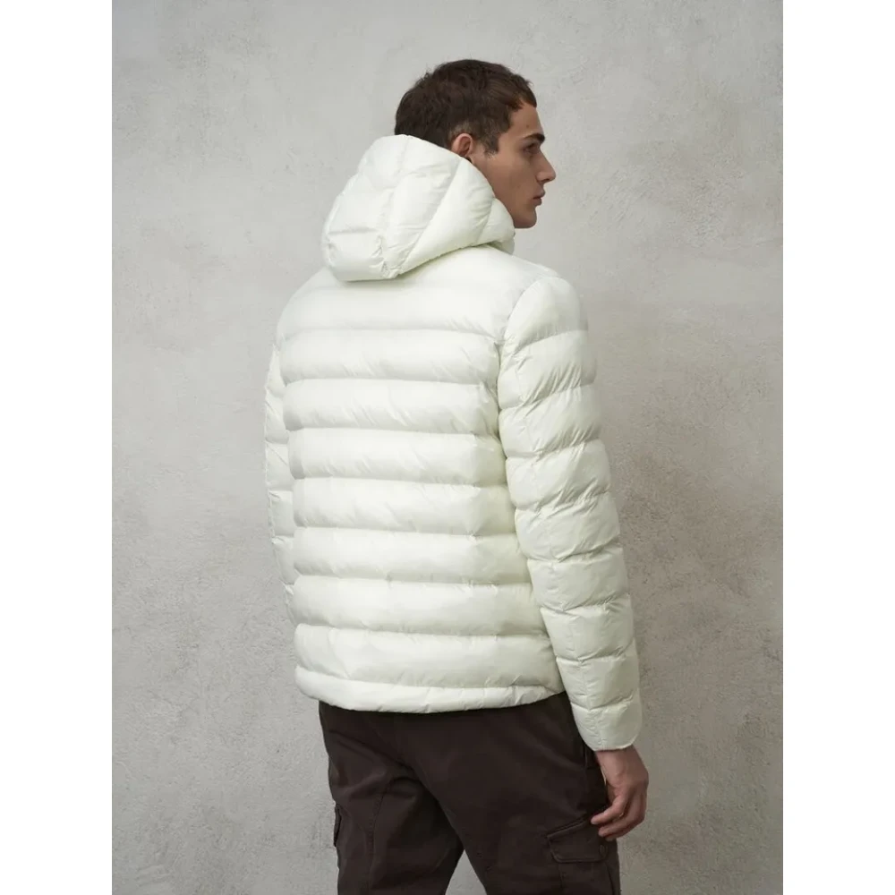 Blauer Heren gewatteerde jas met capuchon White Heren