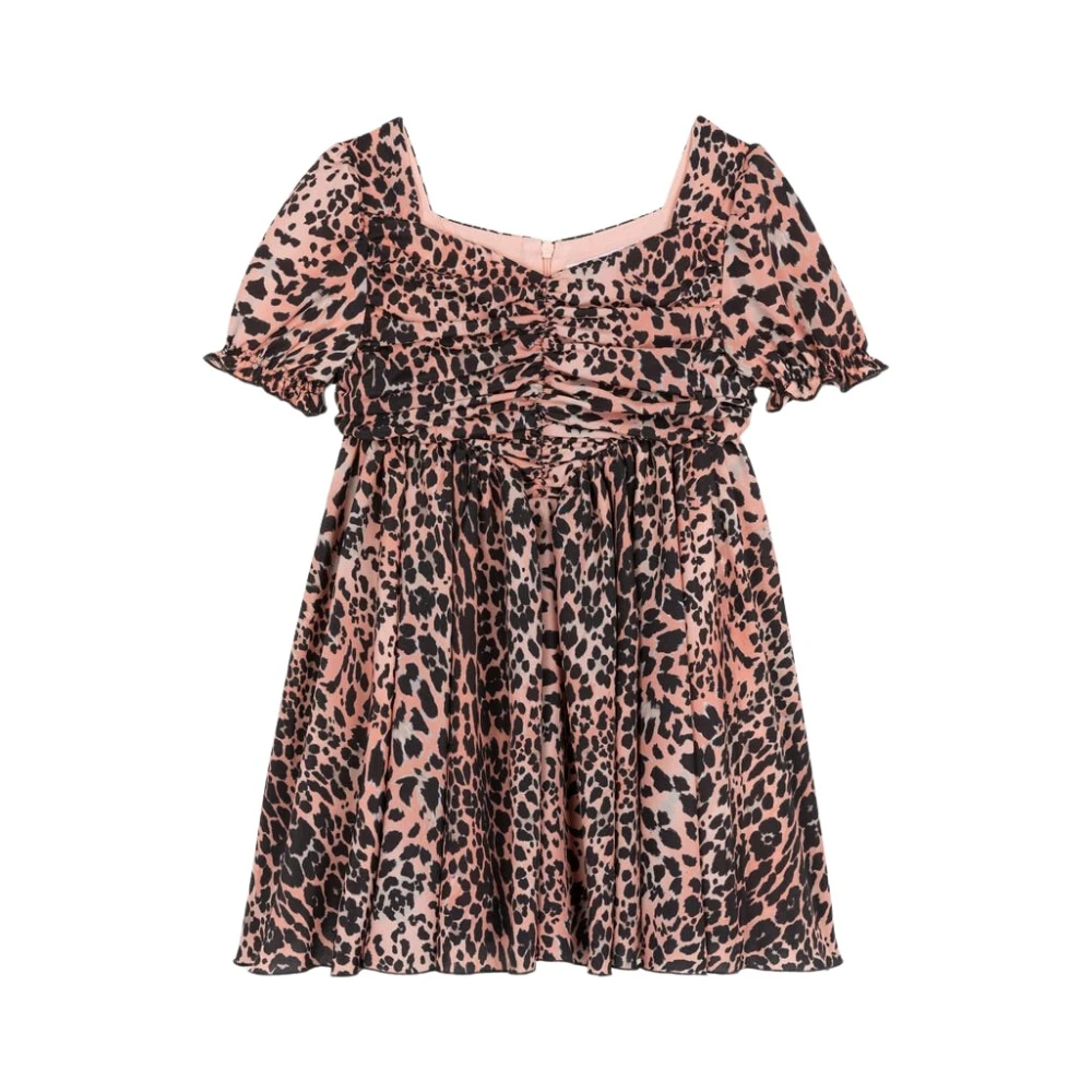 Roberto Cavalli Pink Dresses, Female, 14 Y, Leopard Print Sweetheart Dress