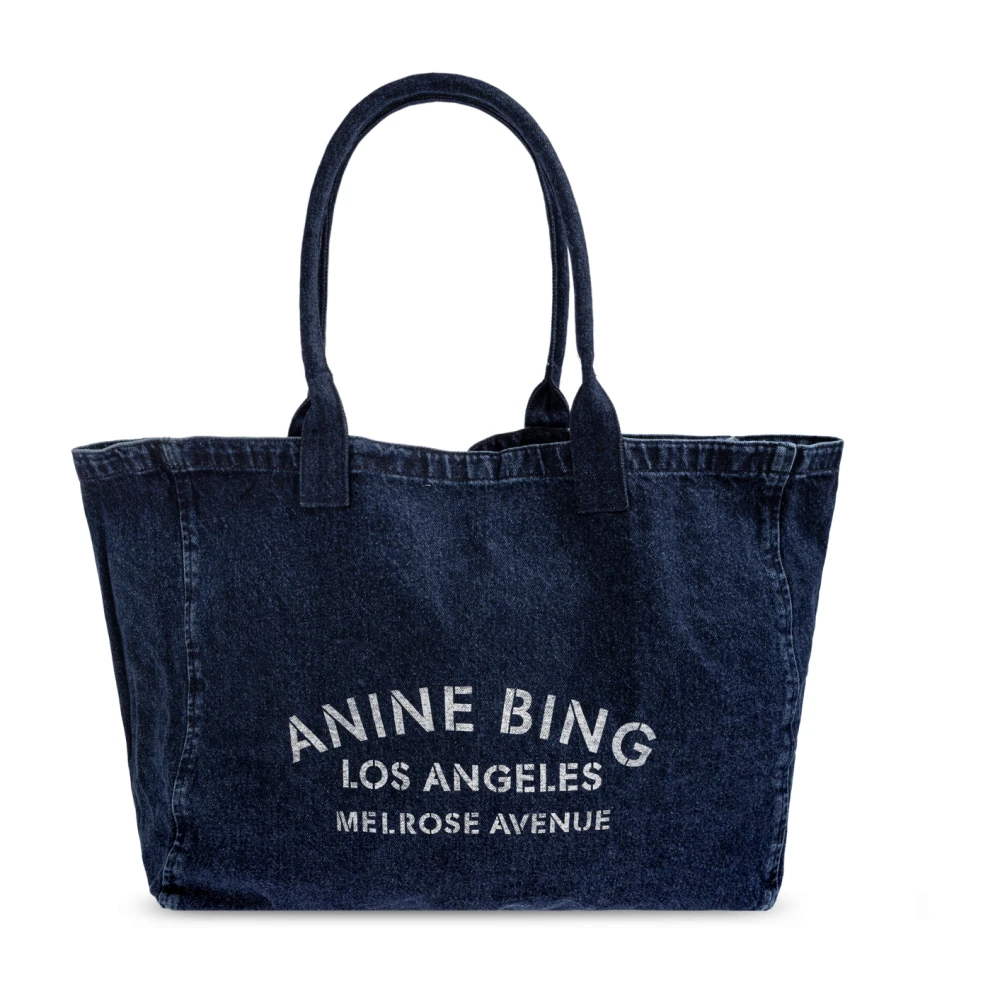Anine Bing Leo Tote - Female - Shopping Bags - Blue - One Size - Bags