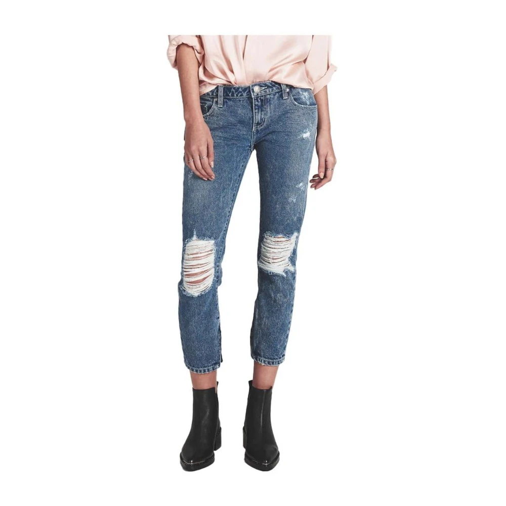One Teaspoon Jeans met kniescheuren en enkelritsen Blue Dames