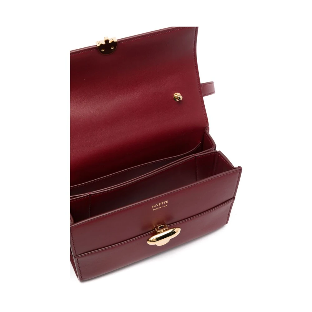 Savette Rode Bordeaux Foldover Schoudertas Red Dames
