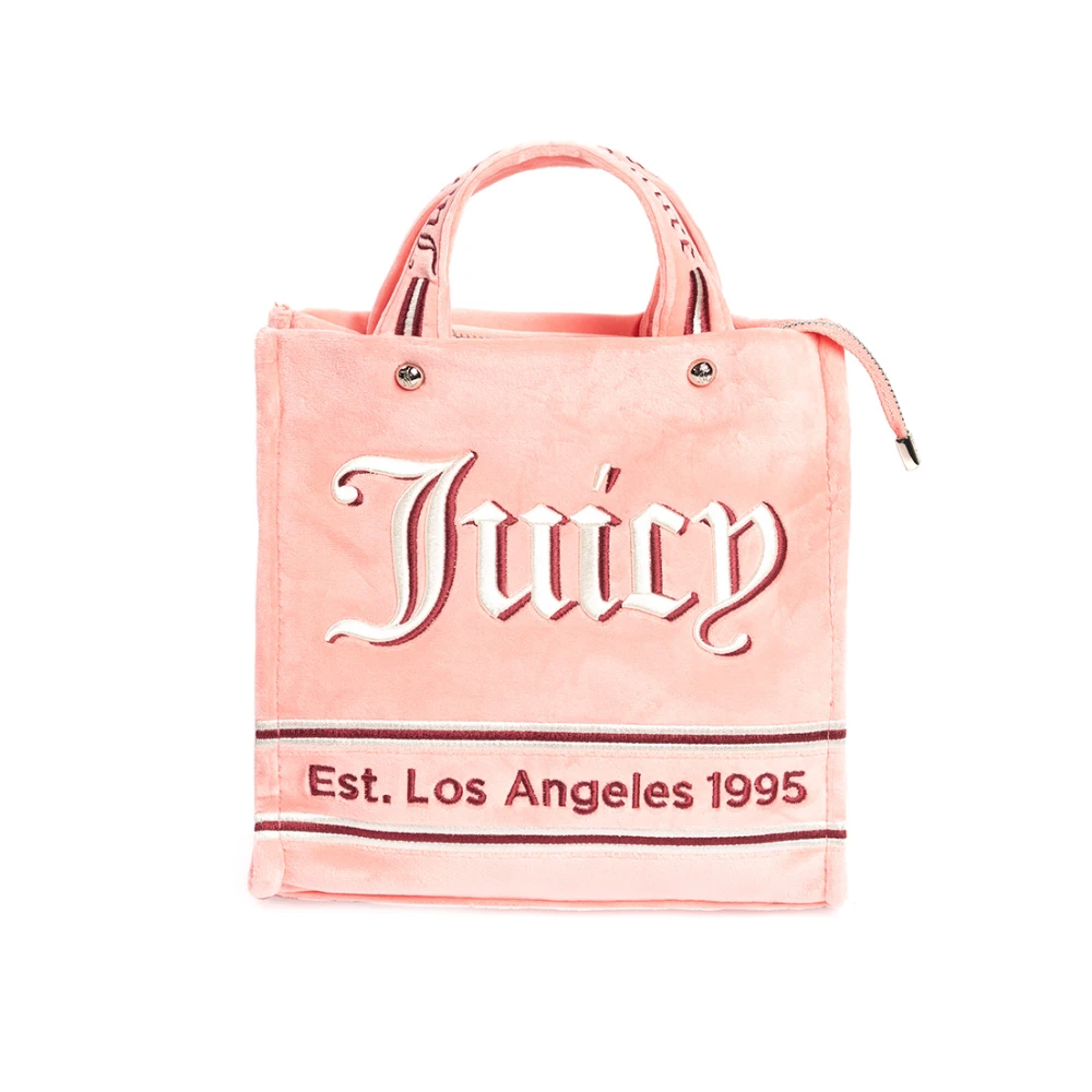 Juicy Couture Velvet Shopper Tas Roze Limonade Wit Multicolor Dames