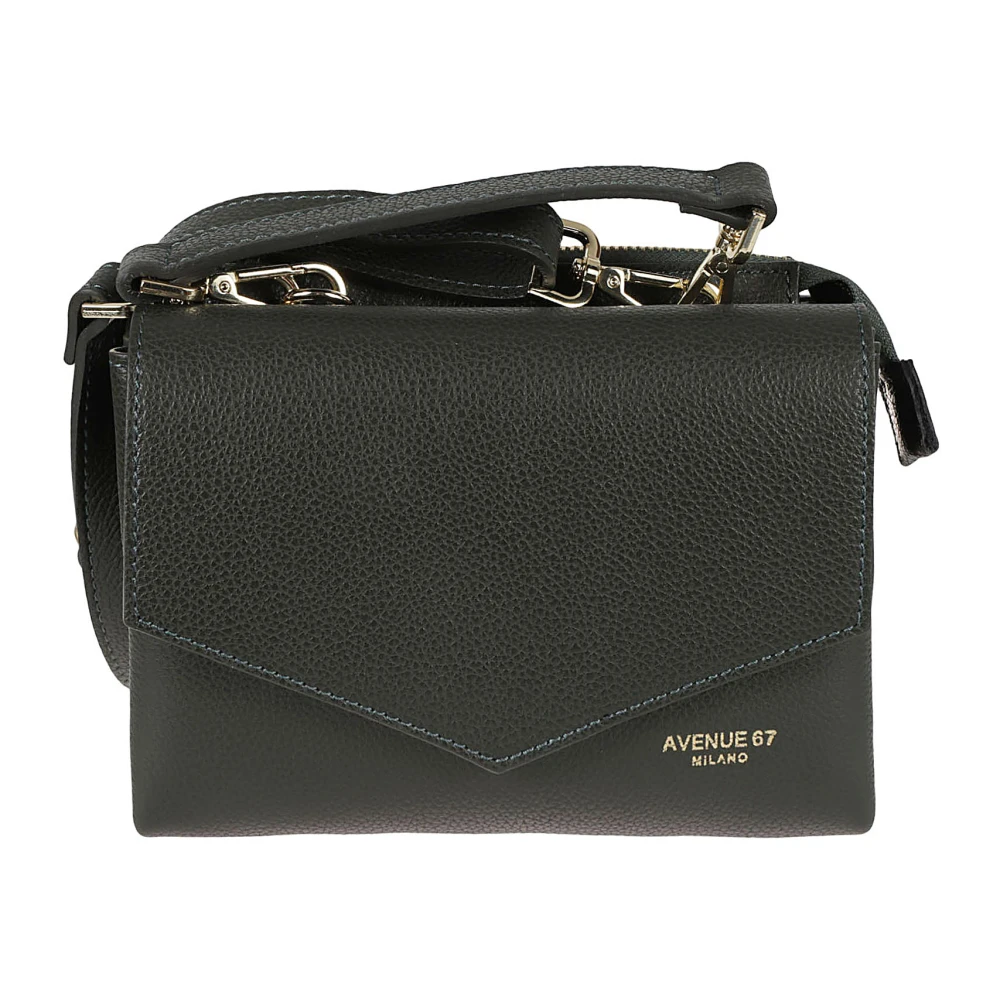 Avenue 67 Groene Leren Tas Made in Italy Black Dames