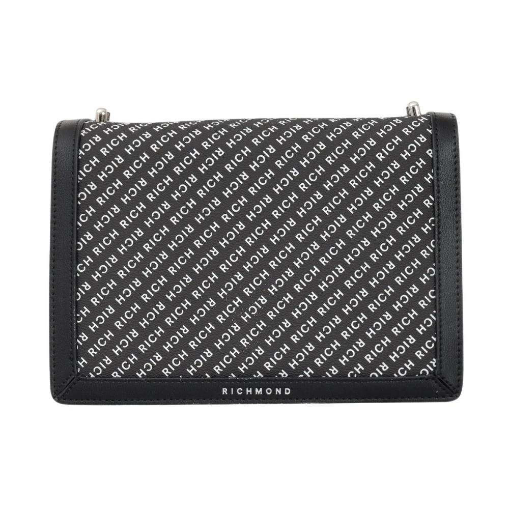 Richmond Zwarte schoudertas met monogramlogo Black Dames