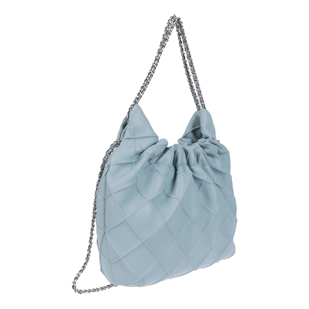 TORY BURCH Diamant Pinces Leren Trekkoordtas Gray Dames