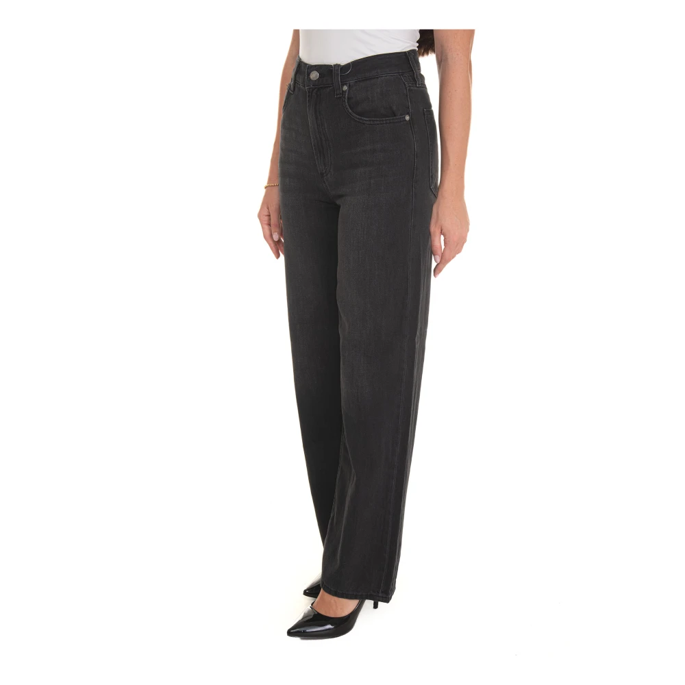 Liu Jo Wijde Pijp Denim Jeans Black Dames