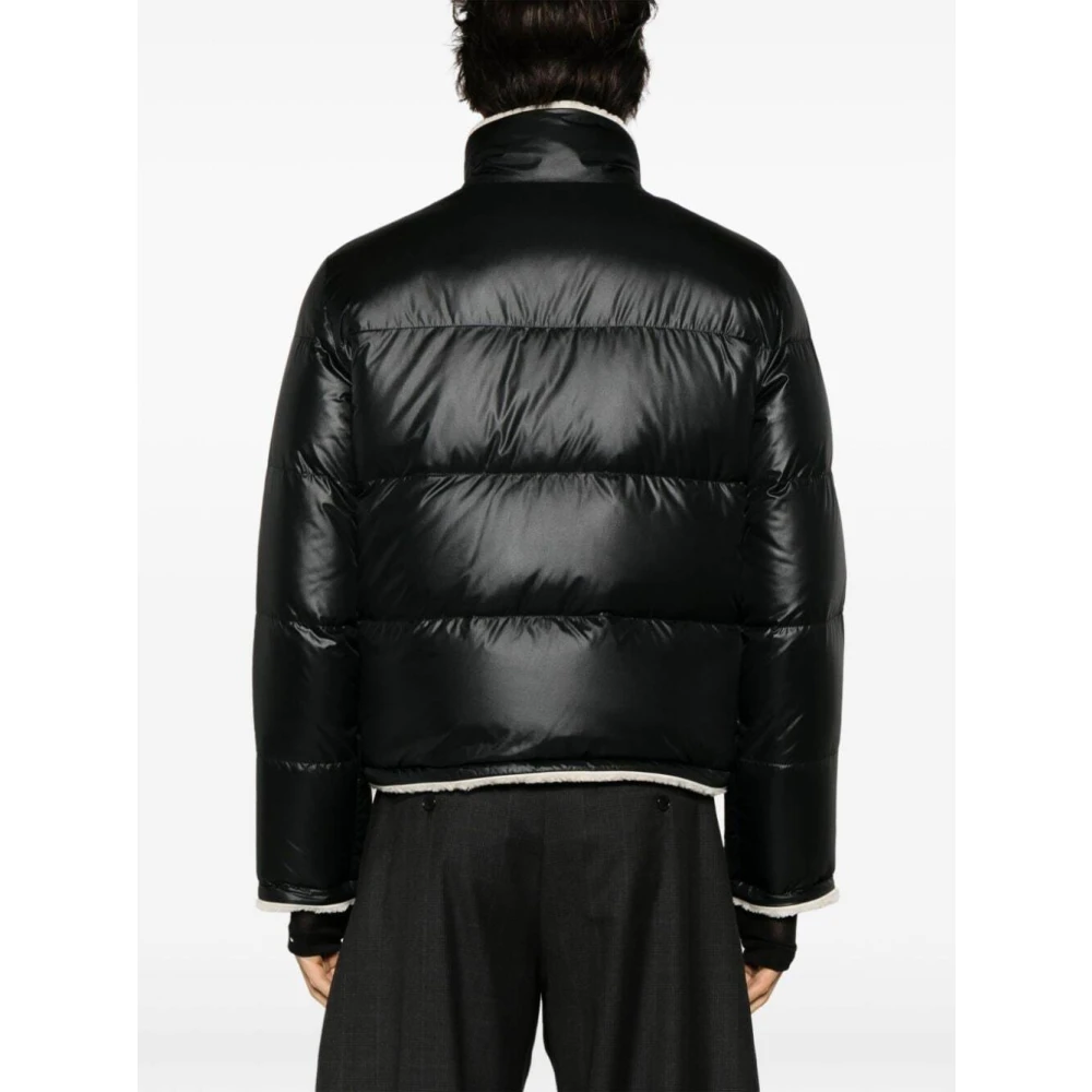 Saint Laurent Puffer Jas met Shearling Voering Black Heren