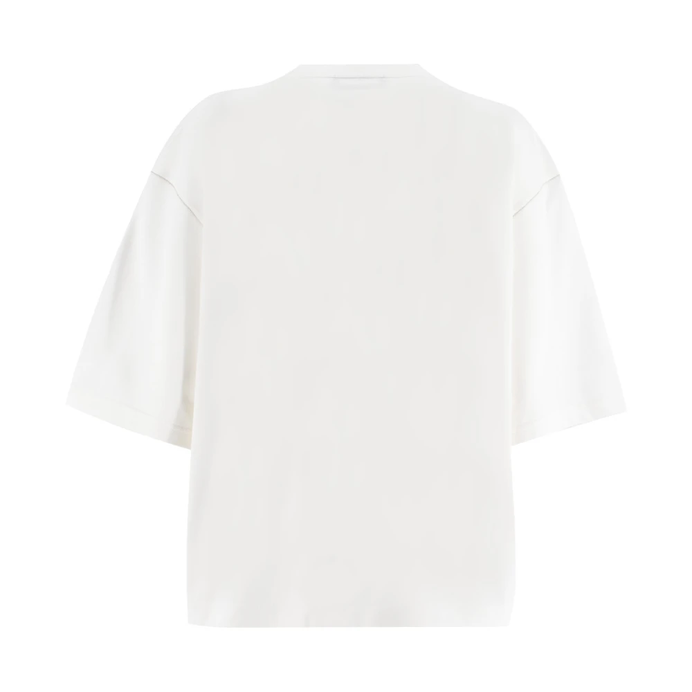 Fabiana Filippi Elegante Diamant Geborduurde T-shirt White Dames
