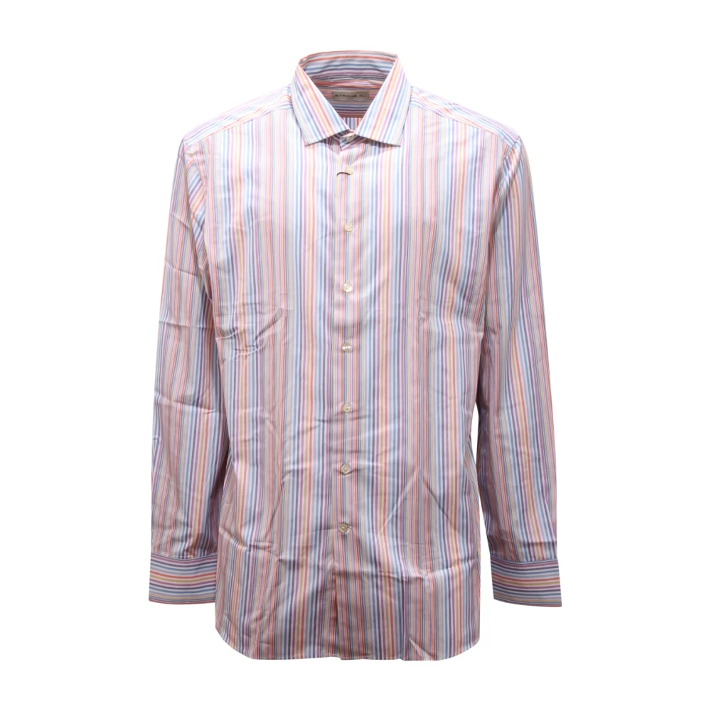 Etro Men's Multicolor Casual Shirts, 2XL, Striped Regular Shirt