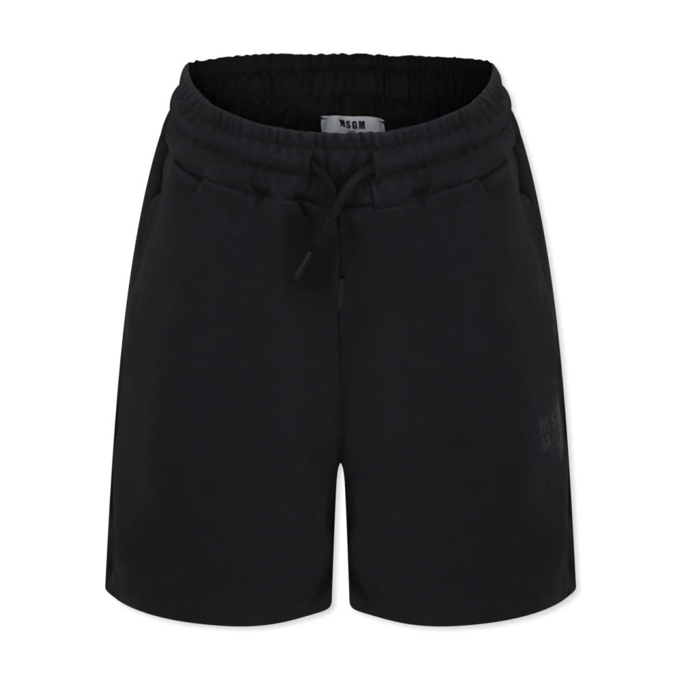 Msgm Svarta Barn Shorts Stilfull Mode Black, Pojke