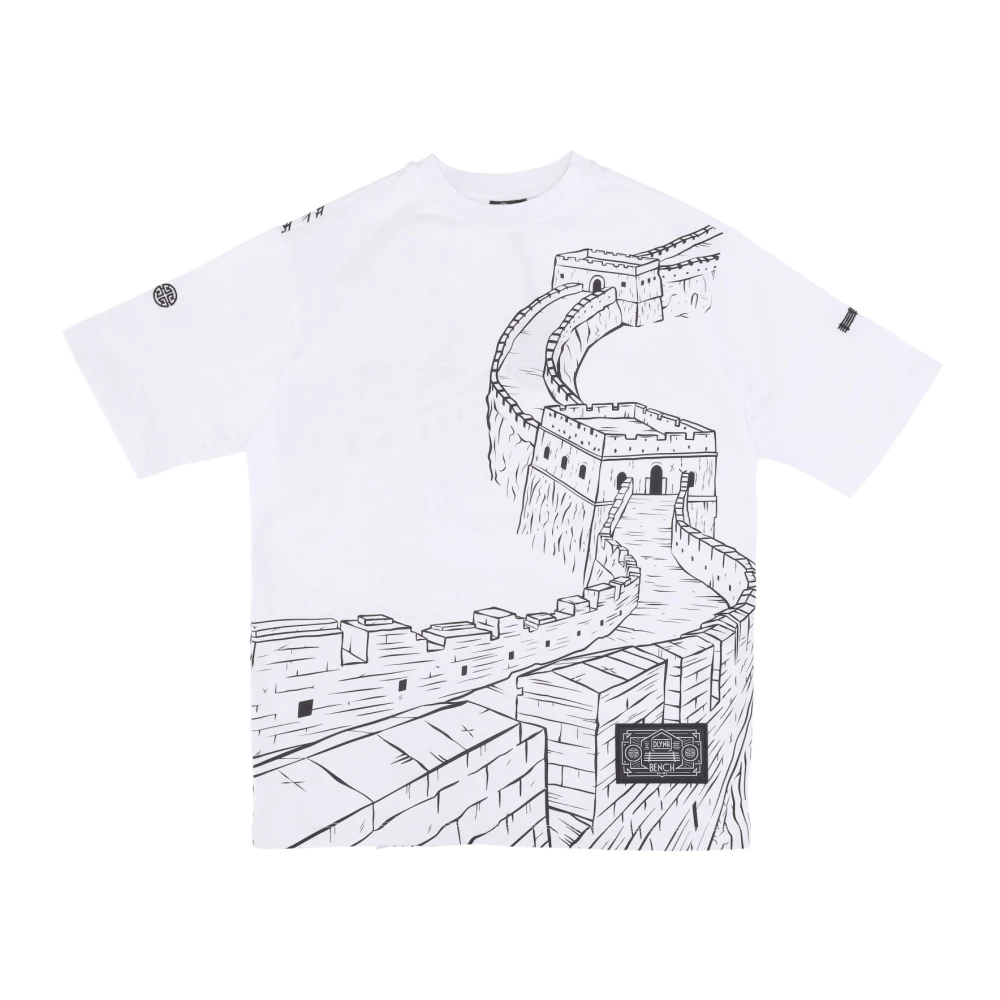 Dolly Noire Chinese Muur Outline T-shirt Wit White Heren