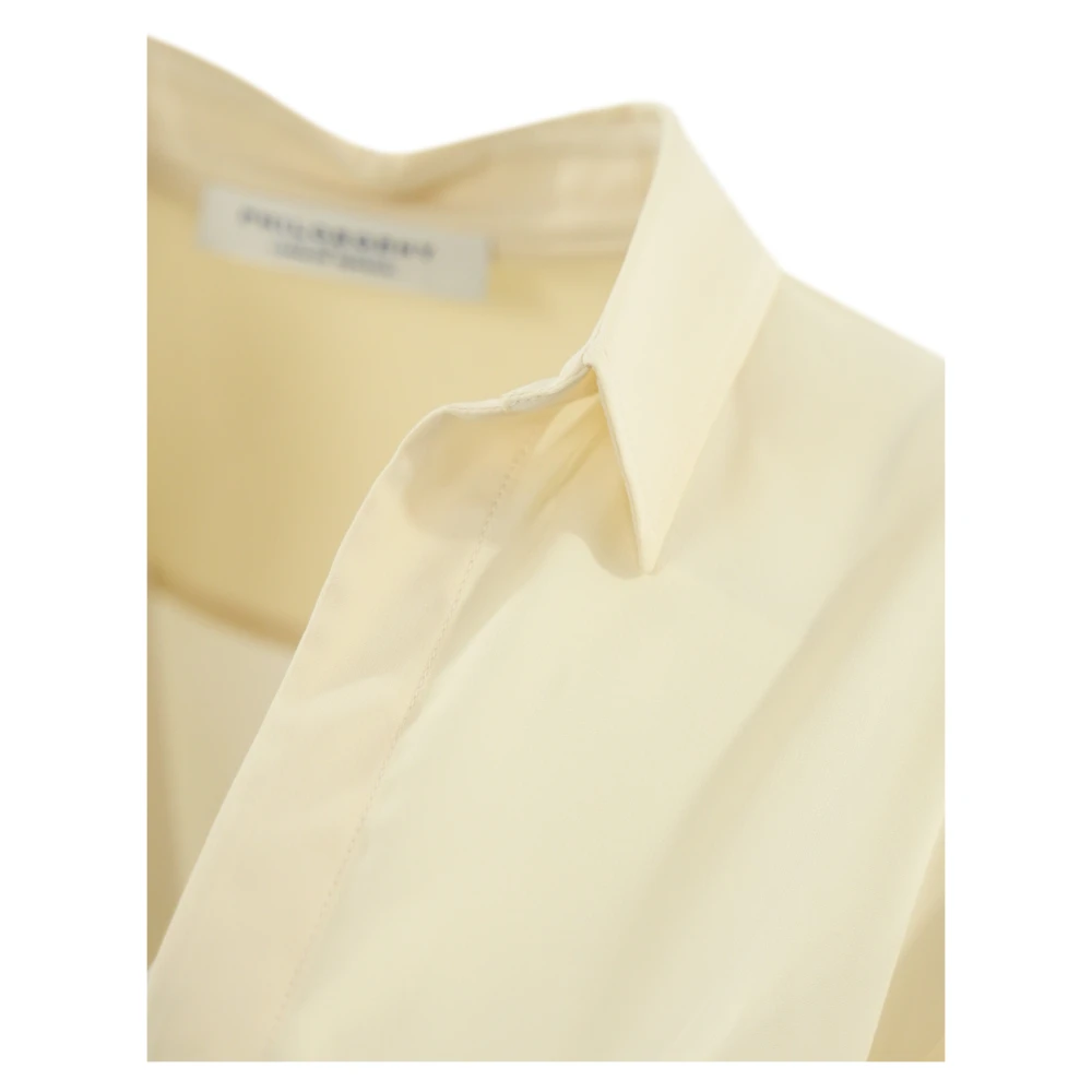 Philosophy di Lorenzo Serafini Ivoor Viscose Lange Mouwen Shirt Beige Dames