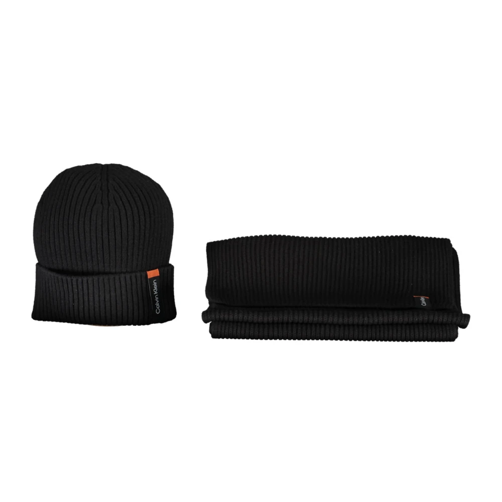 Calvin Klein Men's Black Scarf & Hat Set