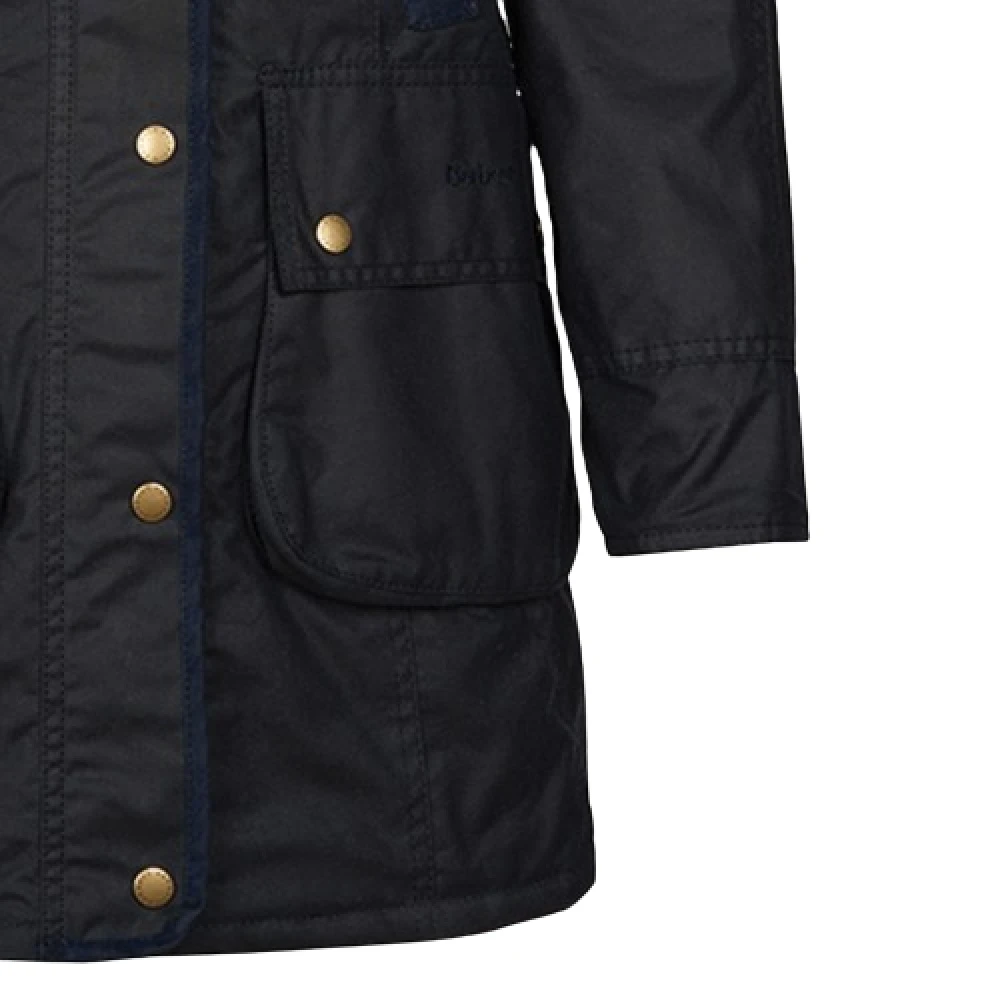 Barbour Waxjas met knoopsluiting Blue Dames