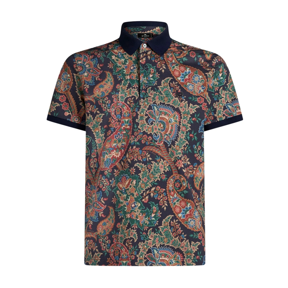 ETRO Casual Katoenen T-Shirt in Blauw Multicolor Heren