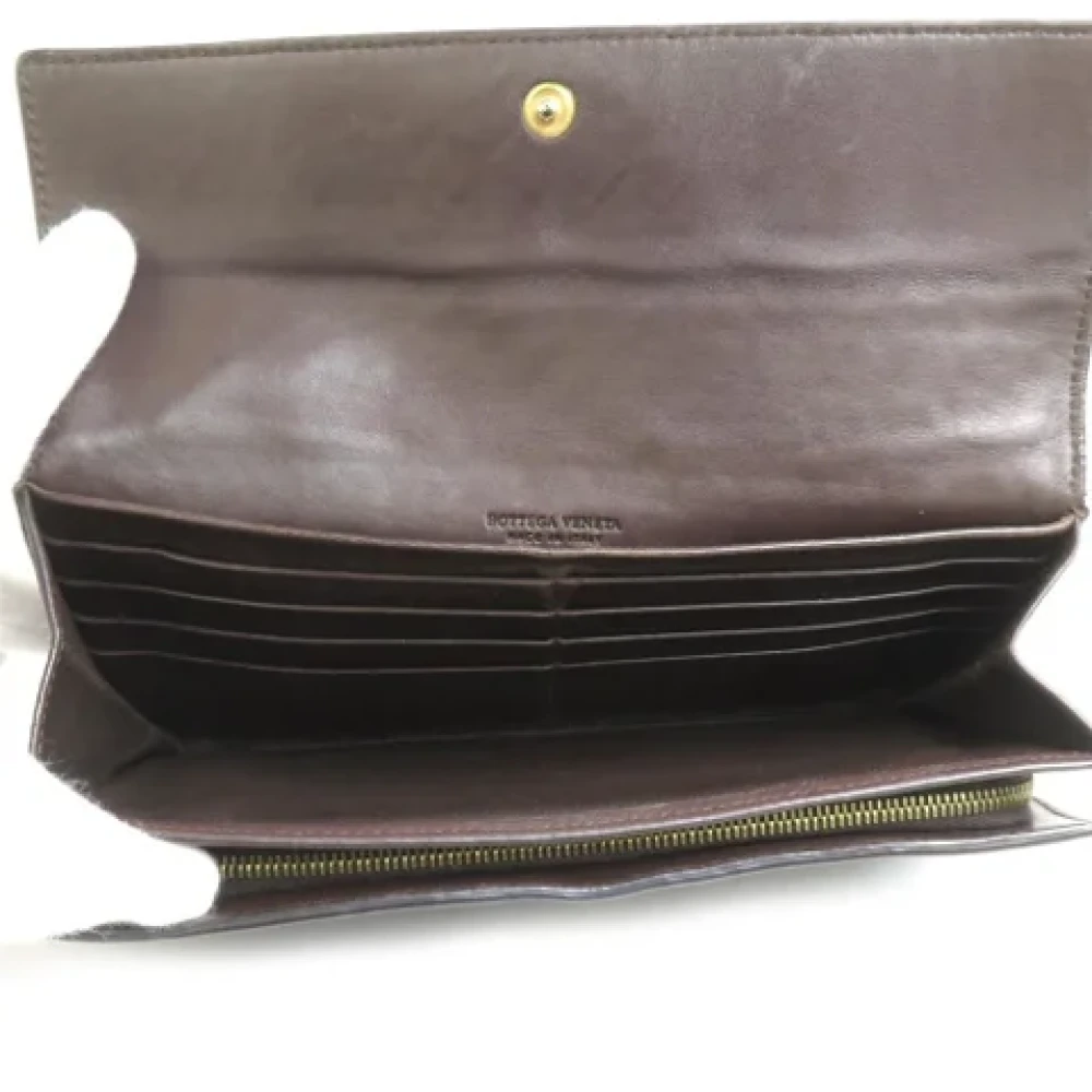 Bottega Veneta Vintage Pre-owned Fabric wallets Brown Dames