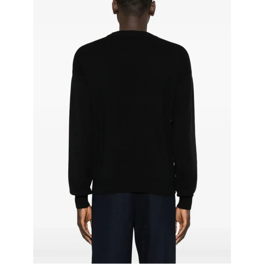 Emporio Armani Zwarte Gebreide Trui Aw24 Black Heren