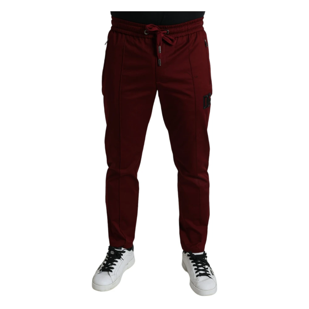Dolce & Gabbana Luxe Katoenen Stretch Jogger Broek Red Heren