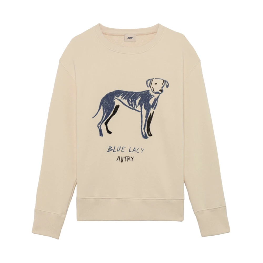 Autry Blauwe Kant Katoenen Sweatshirt Beige Heren