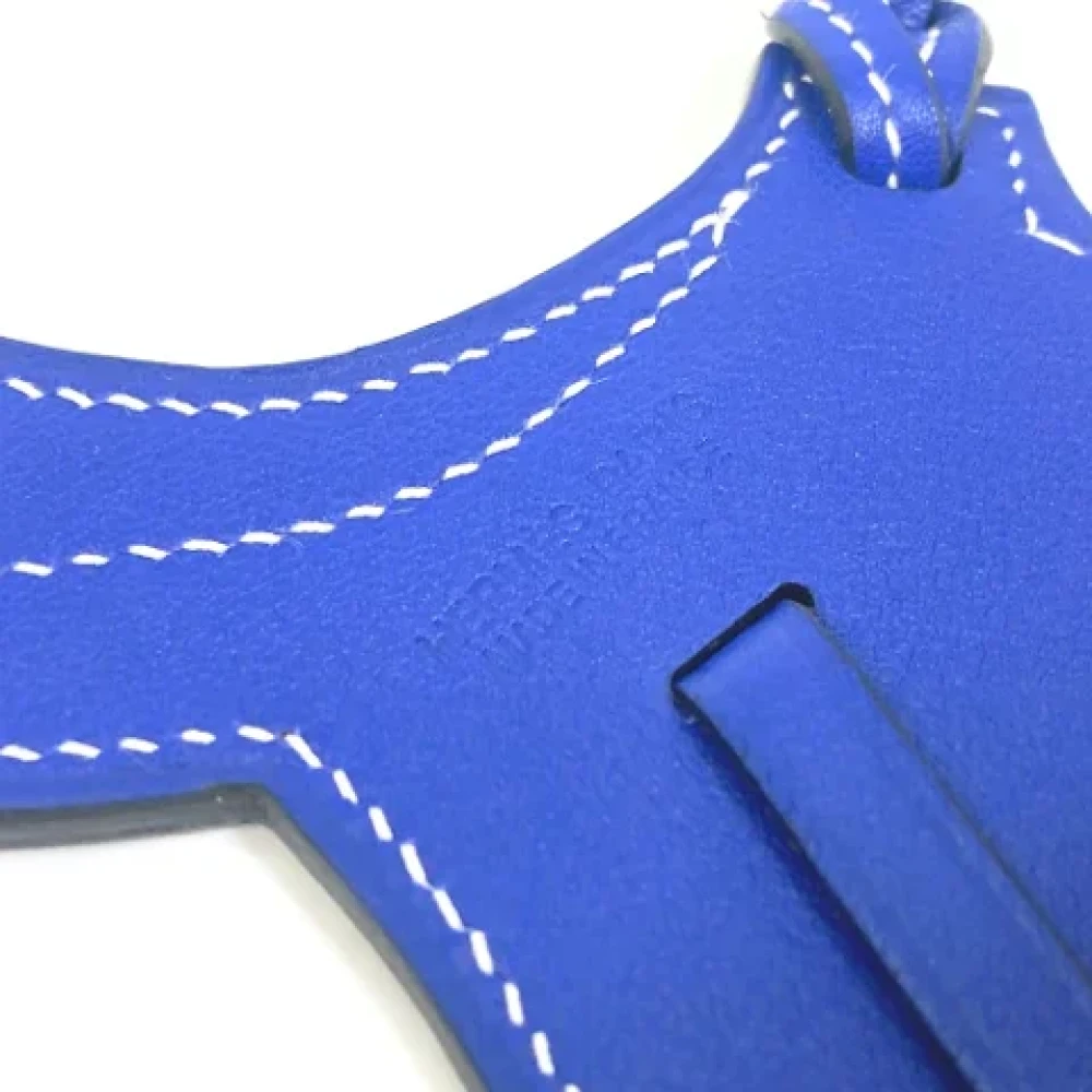Hermès Vintage Pre-owned Leather key-holders Blue Dames