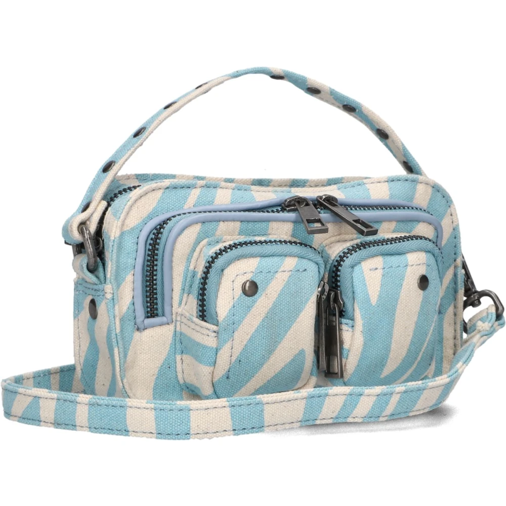 Núnoo Blauwe Canvas Schoudertas Helena Multicolor Dames