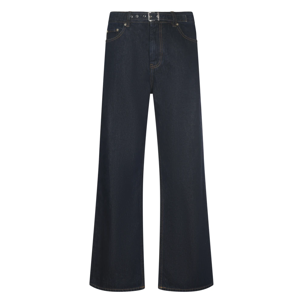 Ganni Blauwe Denim Wide Leg Jeans Blue Dames