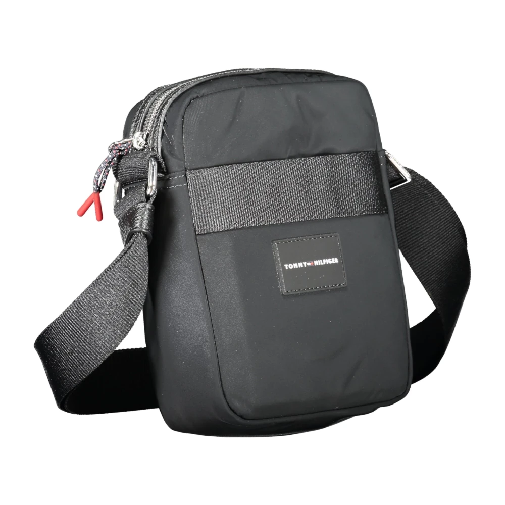 Tommy Hilfiger Zwarte Schoudertas met Ritssluiting Black Heren