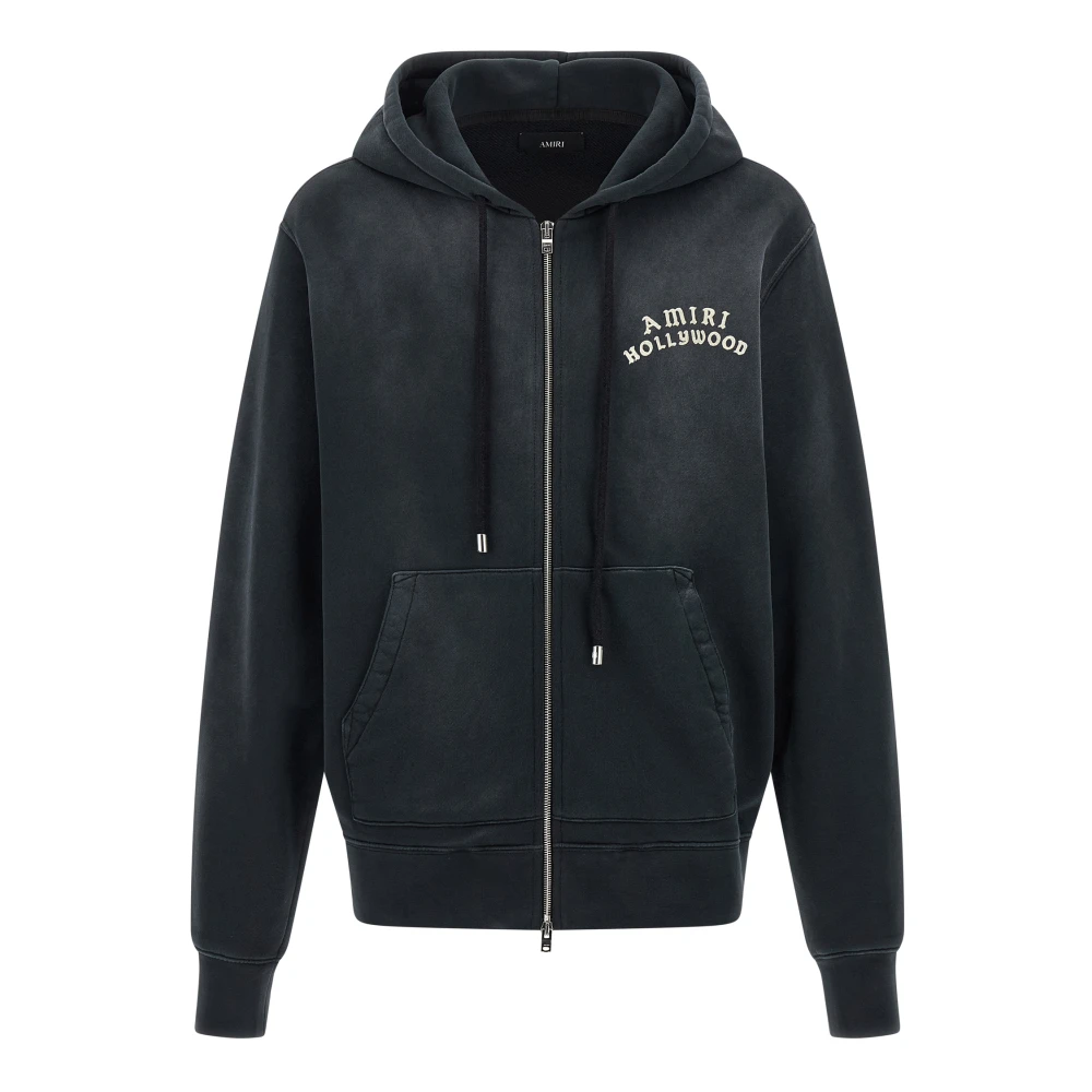 Amiri Men's Black Hollywood Zip Hoodie - Zip-Throughs - L - Sweatshirts & Hoodies