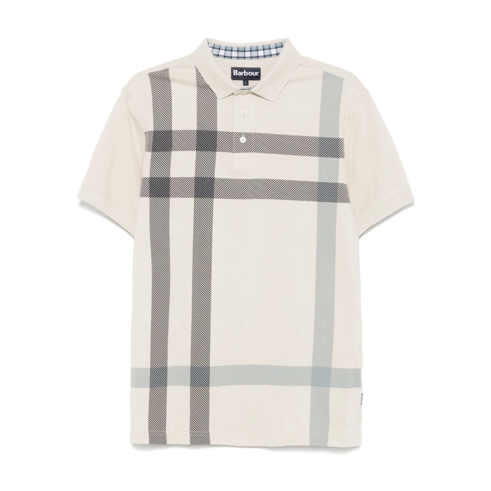 Barbour Beige Polo met Ruitpatroon Beige Heren